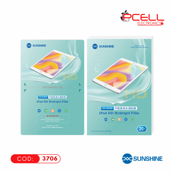 LAMINA HIDROGEL HD PARA IPAD SUNSHINE SS-057HP (20PCS)